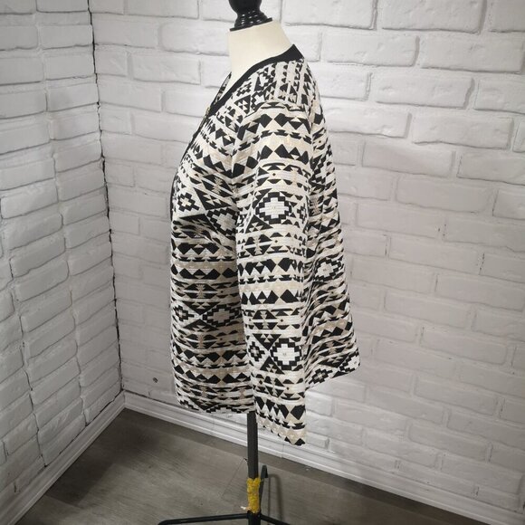 Roz & Ali Ladies Size 2X Full Zip Gold Black & Off White Lined Blazer - Picture 6 of 9